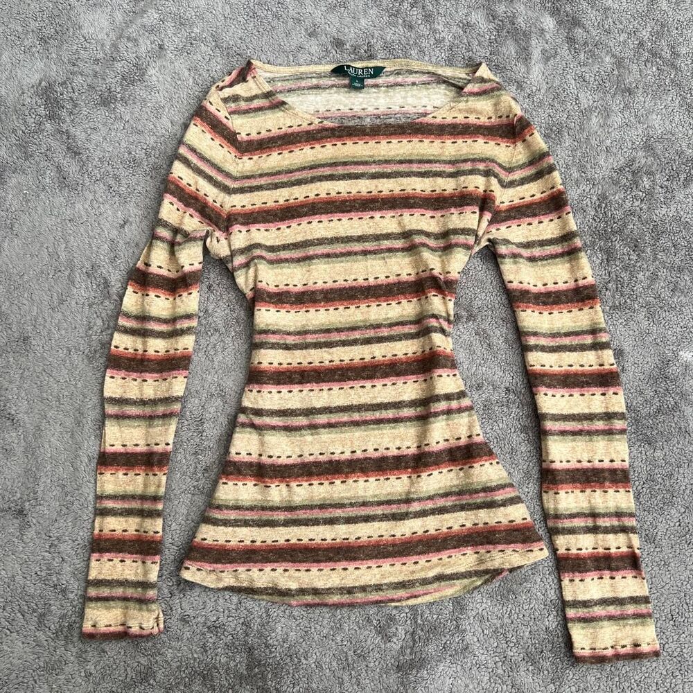 Ralph Lauren linen striped long sleeve